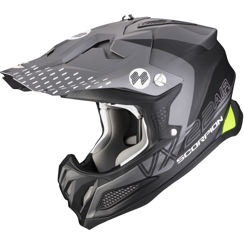 Motorcrosshelm Scorpion VX-22 Air Ares zwart-zilver mat