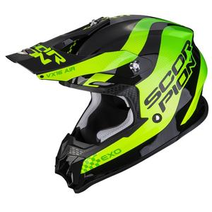 Motorcrosshelm Scorpion VX-16 EVO AIR SOUL zwart-groen