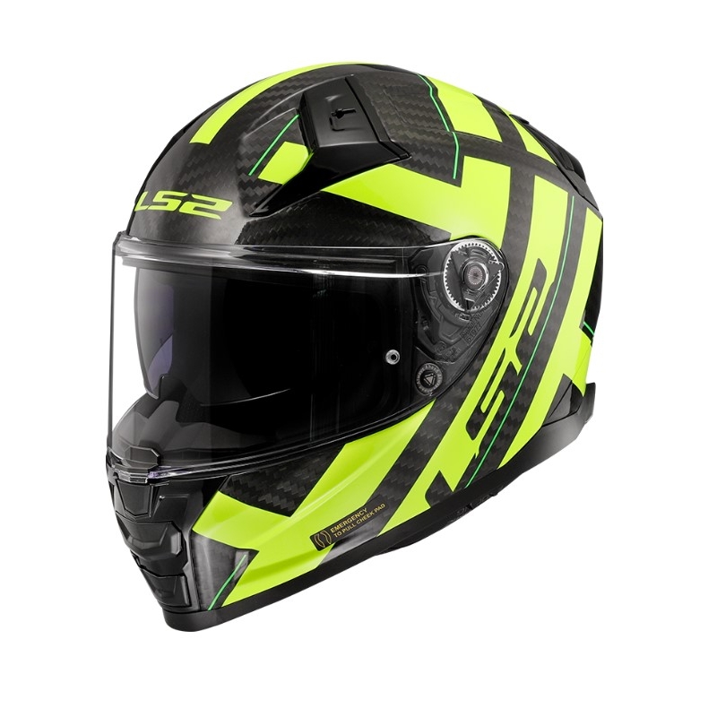 LS2 FF811 Vector II C Strong zwart-fluo gele integraal motorhelm