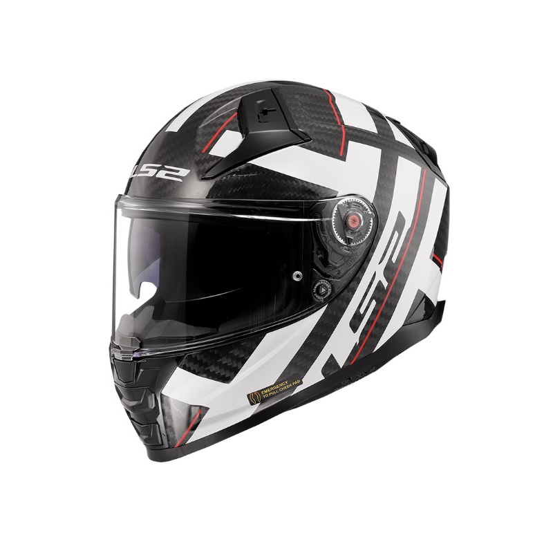 LS2 FF811 Vector II C Sterke zwart-witte integraal motorhelm