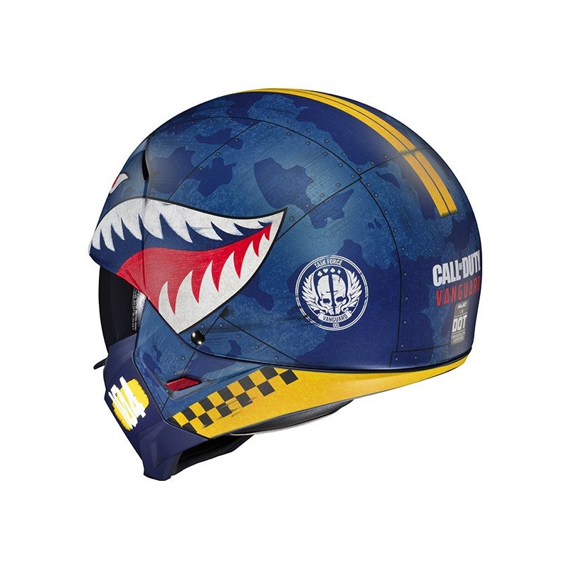 Open helm met masker HJC i20 Vanguard Call Of Duty MC2SF wit-geel-rood-blauw