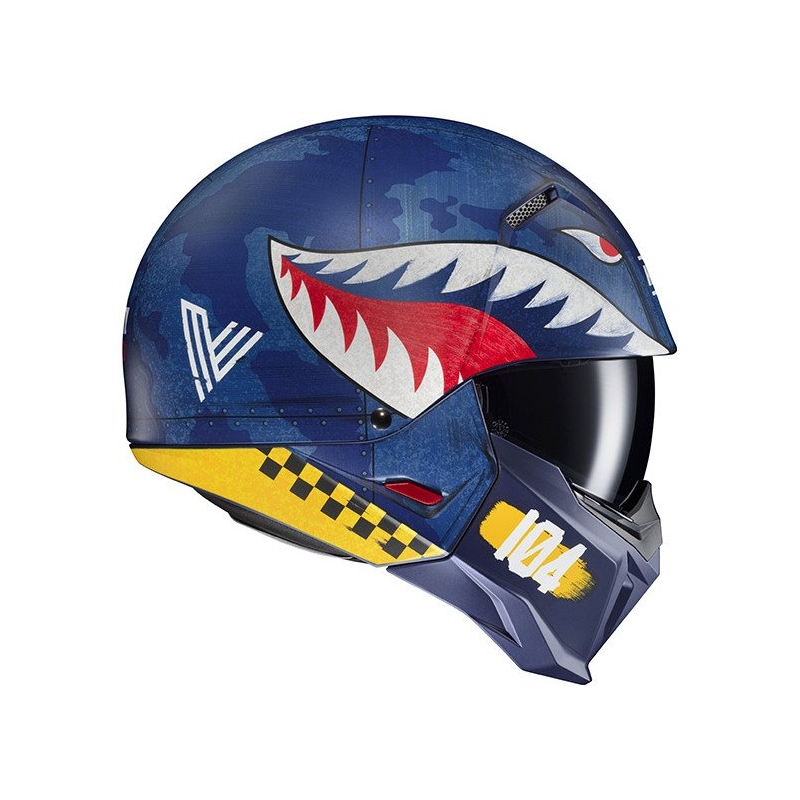 Open helm met masker HJC i20 Vanguard Call Of Duty MC2SF wit-geel-rood-blauw