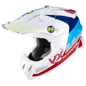 Motorcrosshelm Scorpion VX-22 Air Ares wit-blauw-rood
