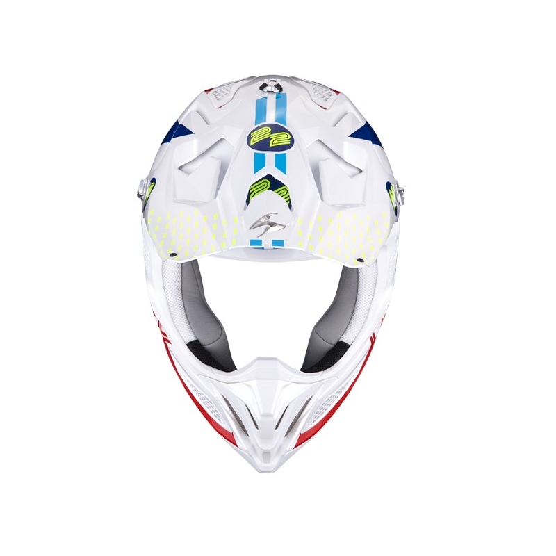 Motorcrosshelm Scorpion VX-22 Air Ares wit-blauw-rood