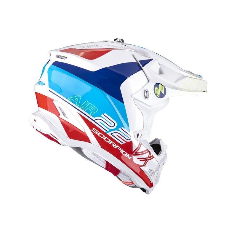 Motorcrosshelm Scorpion VX-22 Air Ares wit-blauw-rood
