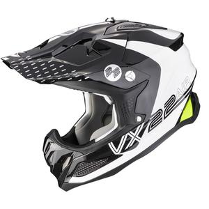 Motorcrosshelm Scorpion VX-22 Air Ares zwart-wit-geel