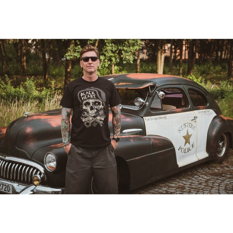 Heren T-shirt Black Heart Garage Built