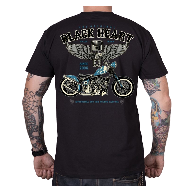 Pánské triko Black Heart Blue Chopper
