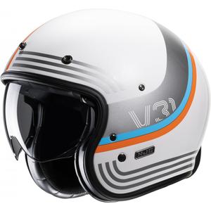 Open motorhelm HJC V31 Byron MC27 oranje-blauw-grijs-wit