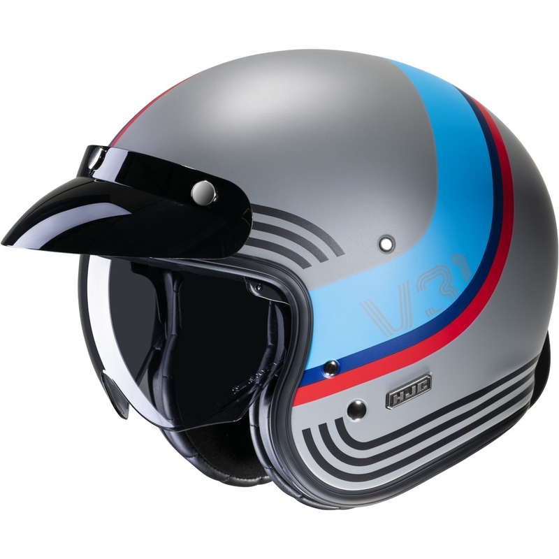 Open motorhelm HJC V31 Byron MC21SF rood-blauw-zwart-grijs
