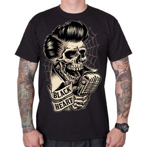 Zwart hart rockabilly herenoverhemd