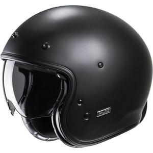HJC V31 Solid semi-vlakke zwarte motorhelm met open vizier