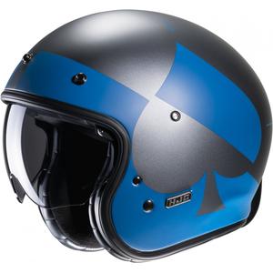 Open motorhelm HJC V31 Kuz MC2SF grijs-blauw uitverkoop