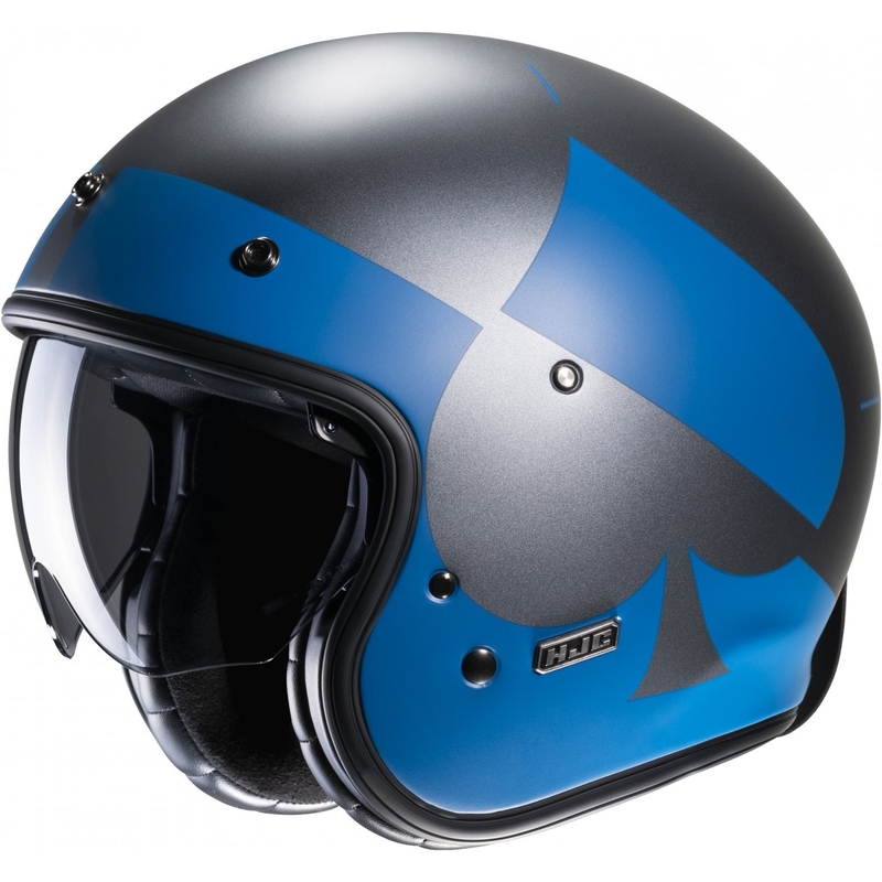 Open motorhelm HJC V31 Kuz MC2SF grijs-blauw uitverkoop