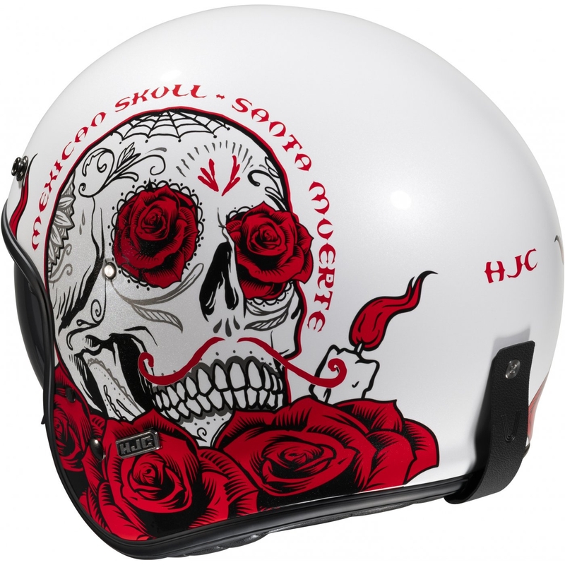 Open motorhelm HJC V31 Desto MC1 wit-zwart-rood