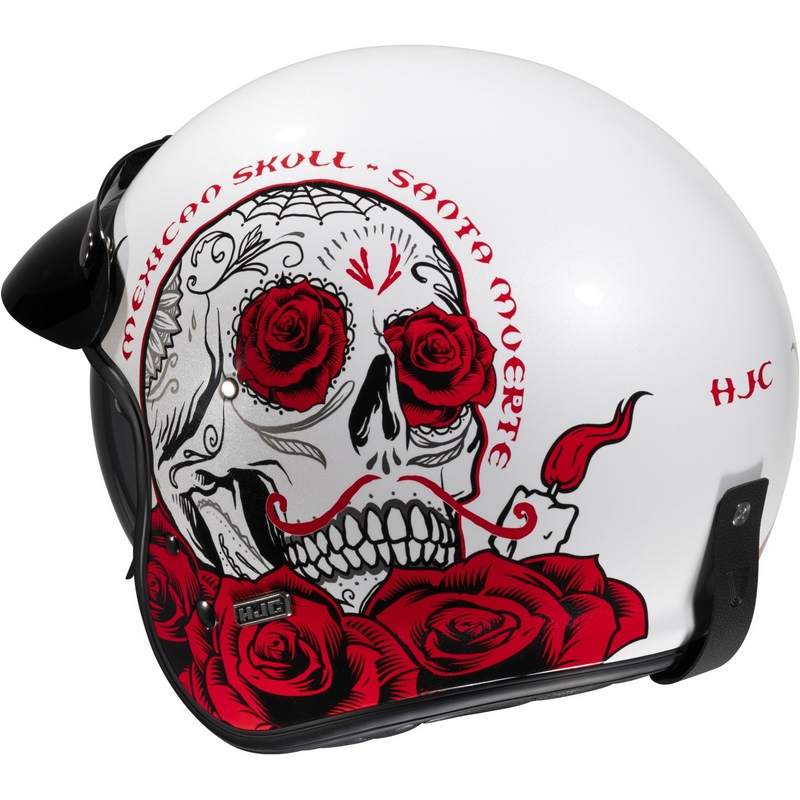 Open motorhelm HJC V31 Desto MC1 wit-zwart-rood