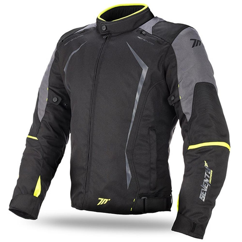 Motorjas SEVENTY DEGREES SD-JR47 zwart-grijs-fluogeel