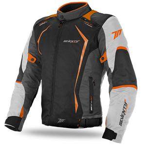 Motorjas SEVENTY DEGREES SD-JR47 zwart-grijs-oranje