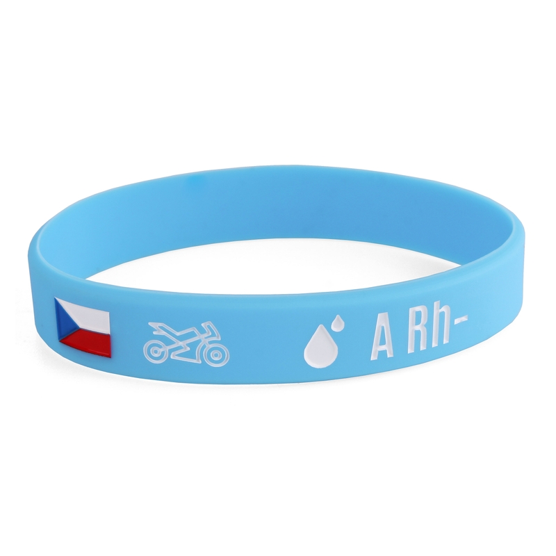 Siliconen moto-armband met bloedgroep A RH-