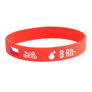 Siliconen moto-armband met bloedgroep B RH-