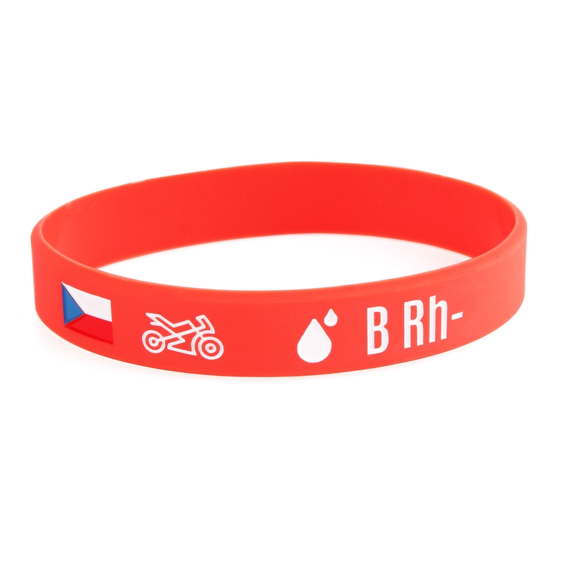 Siliconen moto-armband met bloedgroep B RH-