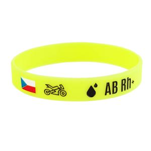 Siliconen moto-armband met bloedgroep AB RH+