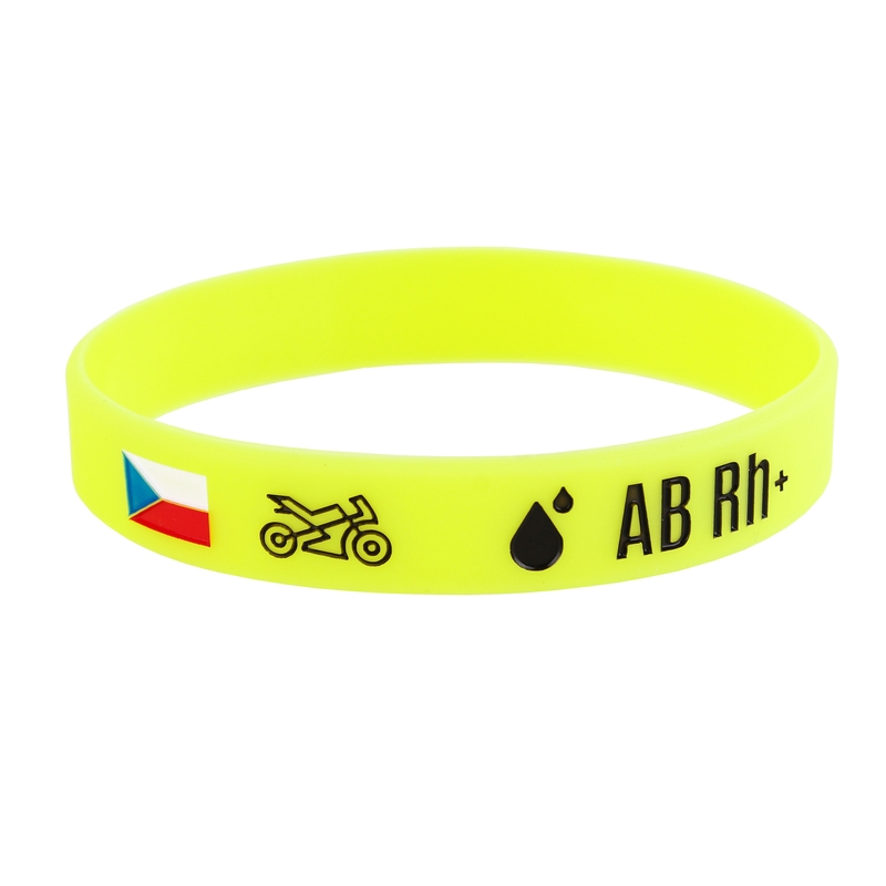Siliconen moto-armband met bloedgroep AB RH+