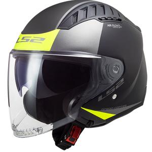 Open motorhelm LS2 OF600 Copter II Urbane 06 zwart-fluogeel