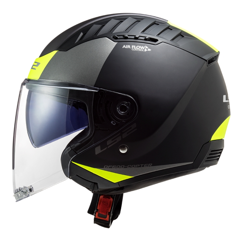 Open motorhelm LS2 OF600 Copter II Urbane 06 zwart-fluogeel