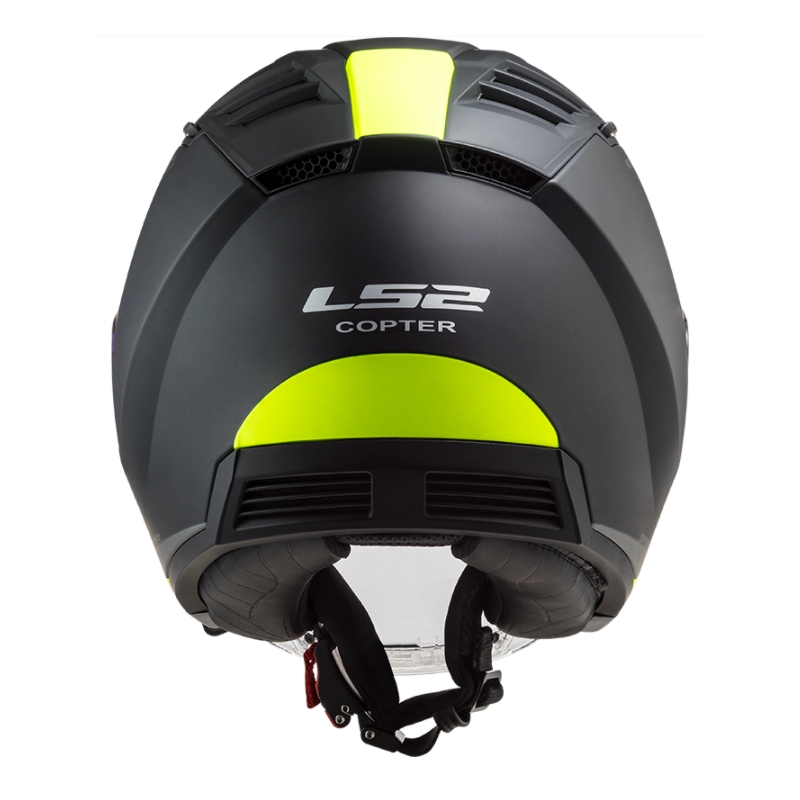 Open motorhelm LS2 OF600 Copter II Urbane 06 zwart-fluogeel