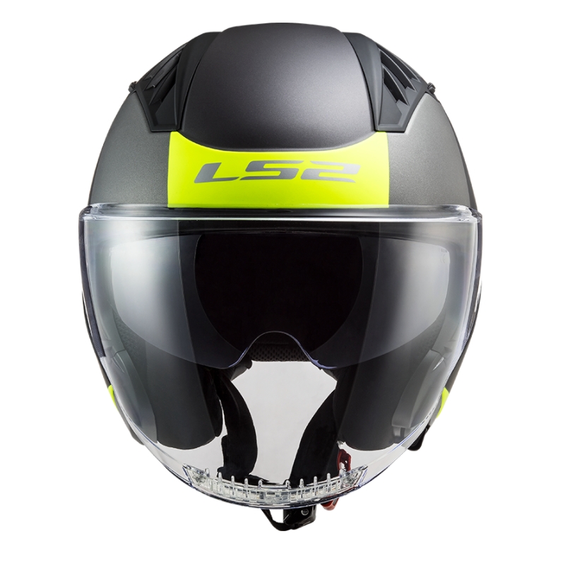 Open motorhelm LS2 OF600 Copter II Urbane 06 zwart-fluogeel