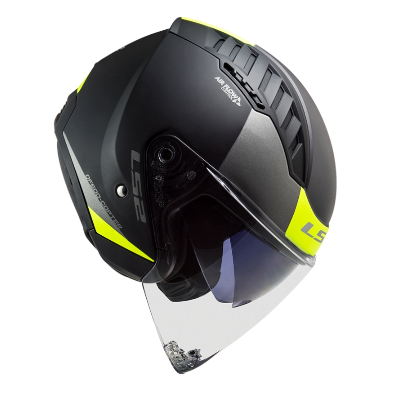 Open motorhelm LS2 OF600 Copter II Urbane 06 zwart-fluogeel
