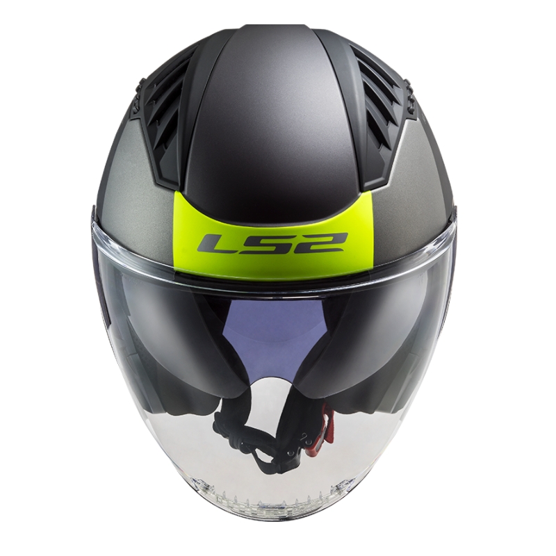 Open motorhelm LS2 OF600 Copter II Urbane 06 zwart-fluogeel