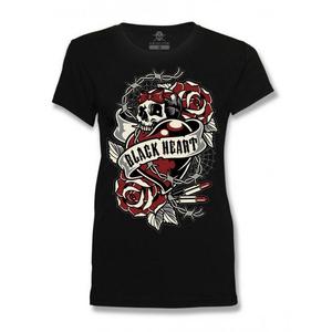 Dames T-shirt Zwart Hart Hart Roos
