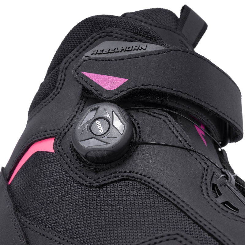 Dames Rebelhorn Spark II Zwart en Roze Motorfietslaarzen