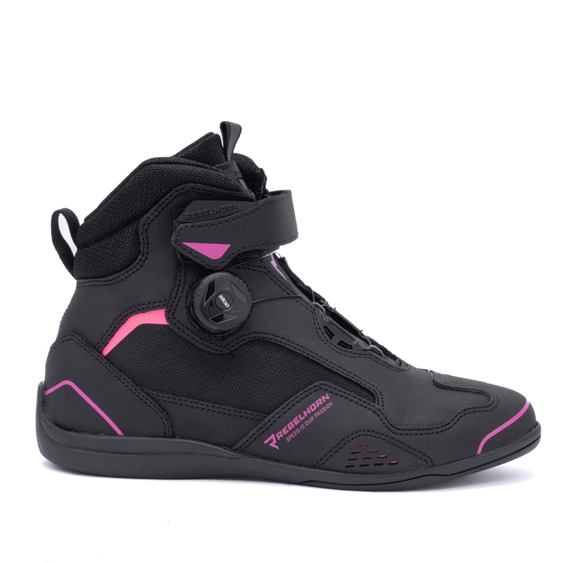 Dames Rebelhorn Spark II Zwart en Roze Motorfietslaarzen