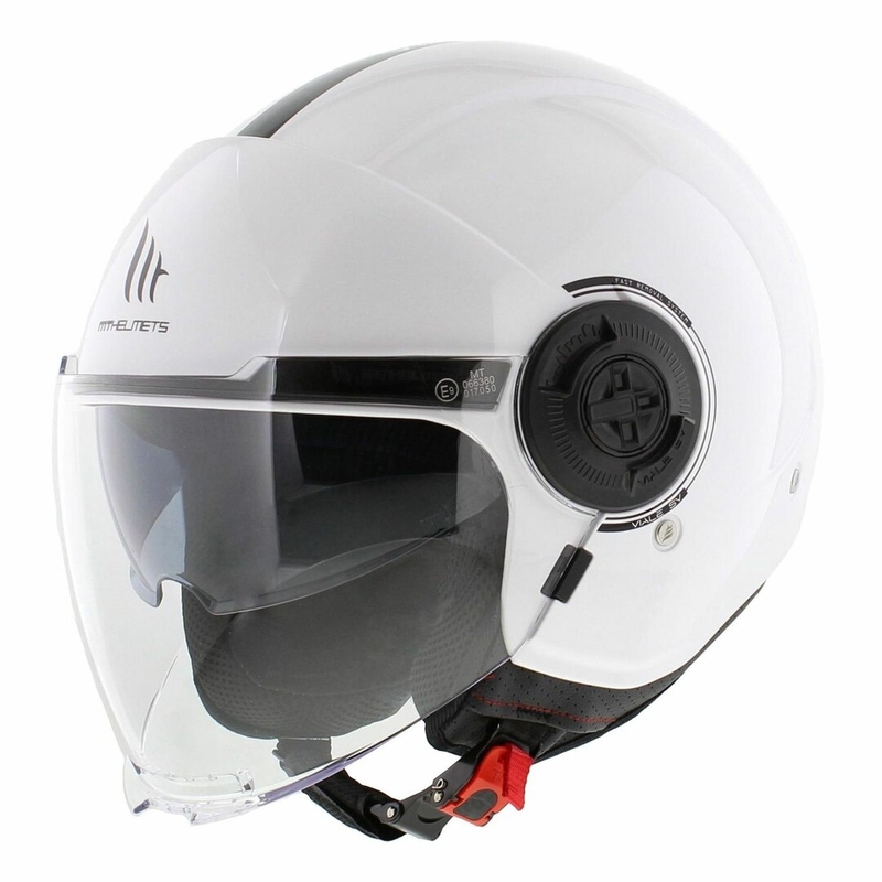 Open motorhelm MT Viale SV S wit glanzend