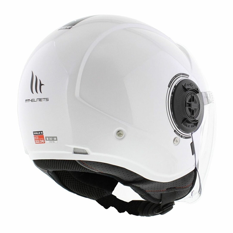 Open motorhelm MT Viale SV S wit glanzend