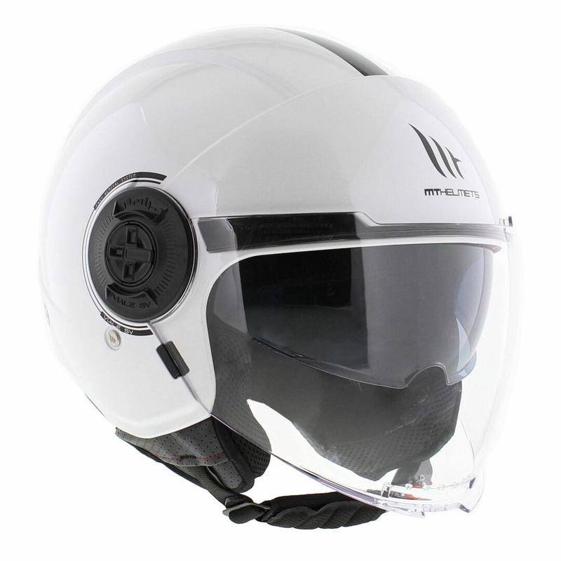 Open motorhelm MT Viale SV S wit glanzend