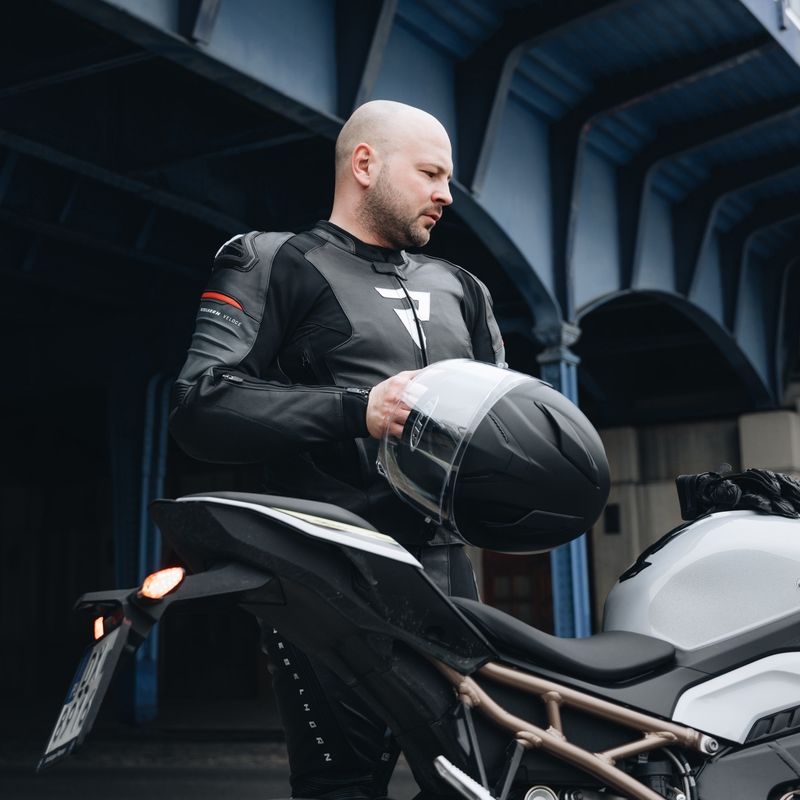 Rebelhorn Veloce zwart-fluorood leren motorjack