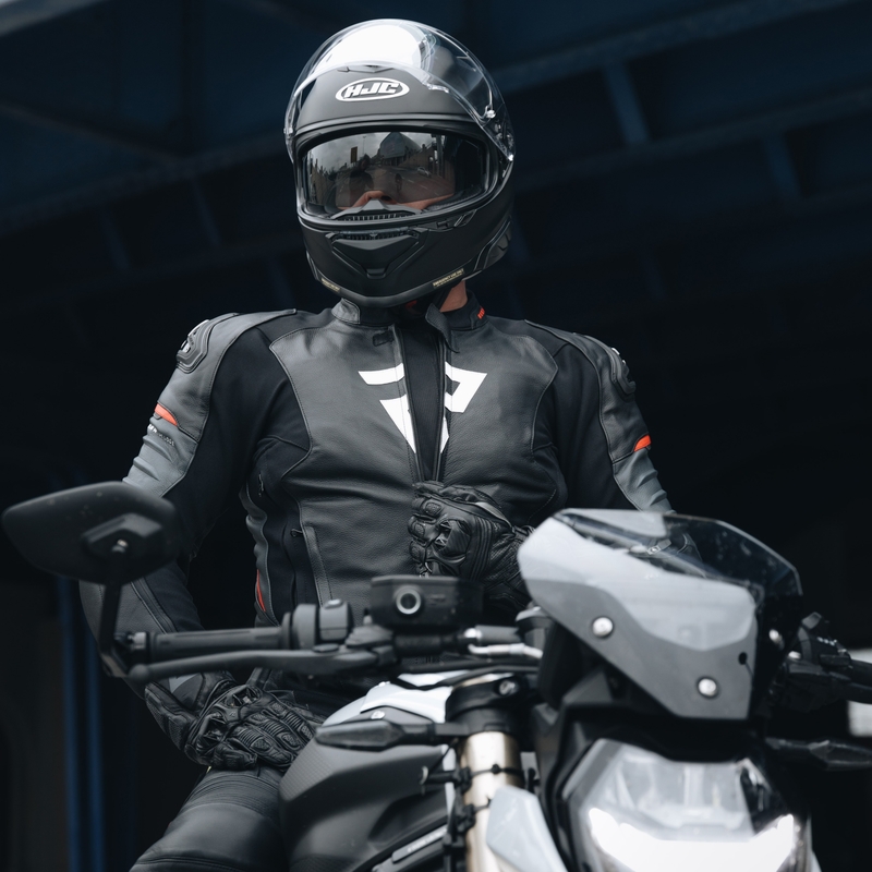 Rebelhorn Veloce zwart-fluorood leren motorjack