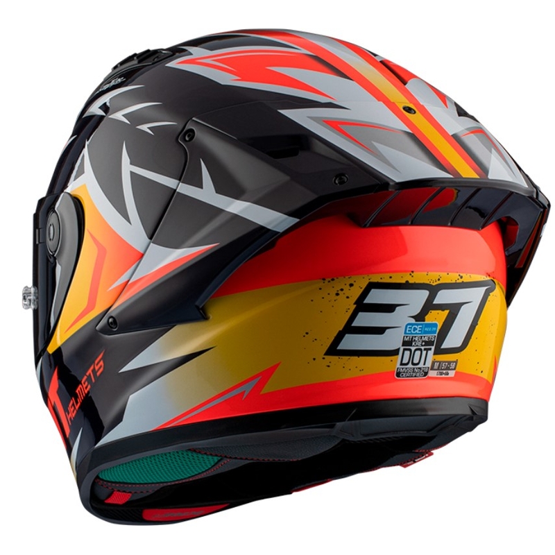Integrální přilba MT FF103PLUSC KRE+ Carbon Acosta A37 černo-bílo-oranžová lesklá