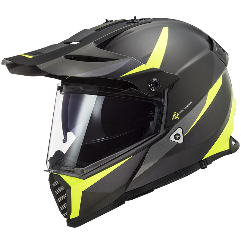 Endurohelm LS2 MX436 Pioneer EVO Router zwart-fluo geel