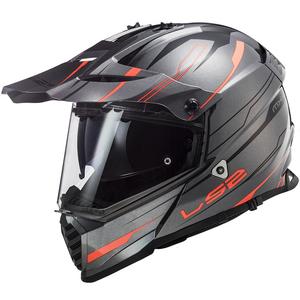 Endurohelm LS2 MX436 Pioneer EVO Knight titanium oranje