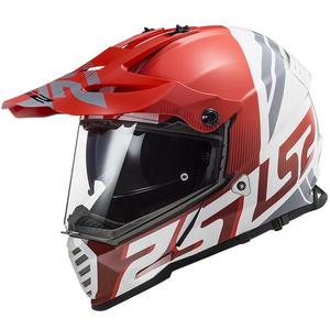 Endurohelm LS2 MX436 Pioneer EVO Evolve wit-grijs-rood