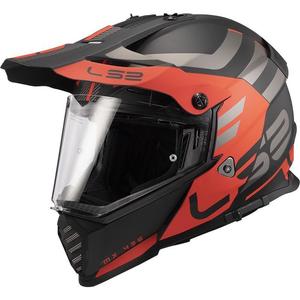 Enduro Helm LS2 MX436 Pioneer Evo Adventurer zwart-oranje mat