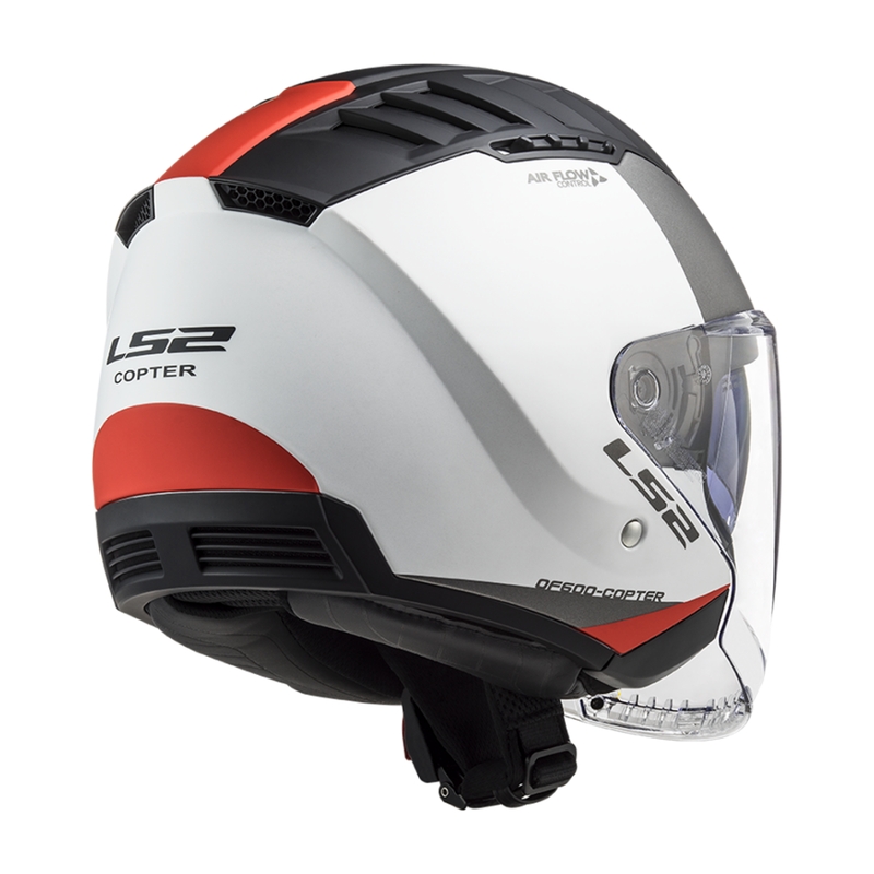 Open motorhelm LS2 OF600 Copter II Urbane 06 wit-rood