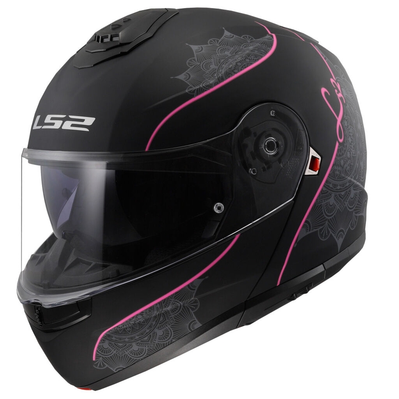 Opklaphelm LS2 FF908 Strobe II Lux zwart-roze