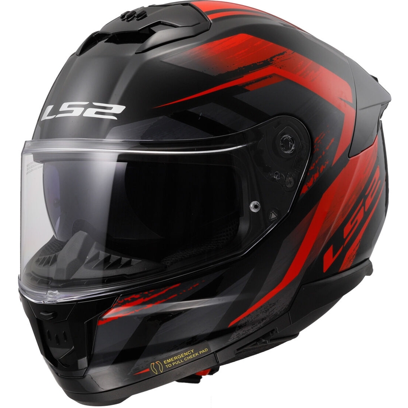Integraal motorhelm LS2 FF808 Stream II Fury zwart-rood