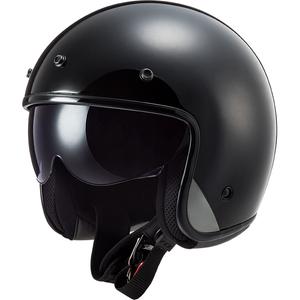 Open Motorhelm LS2 OF601 Bob II Massief Zwart Mat